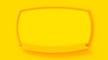 Yellow empty frame mock-up on yellow  background. 3D Render. photo