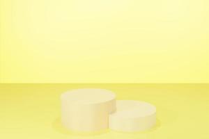 3D Geometric Yellow Podium For Product Placement Background photo