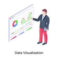 toma esta increíble ilustración isométrica de visualización de datos vector