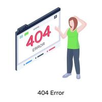 Grab this 404 error illustration in isometric style vector