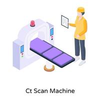 una máquina de tomografía computarizada en descarga vectorial isométrica vector