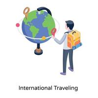 A well-designed isometric icon of international travelling vector