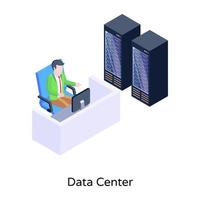A trendy isometric icon of data center vector