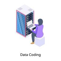 Download premium isometric icon of data coding vector
