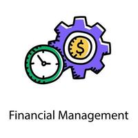 Financial management doodle style icon, accounts and finance vector