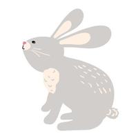 Ilustración de vector de conejito de Pascua feliz. lindo personaje de dibujos animados de conejo.