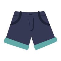 Cool blue boxer short pant in cartoon style isolated on white