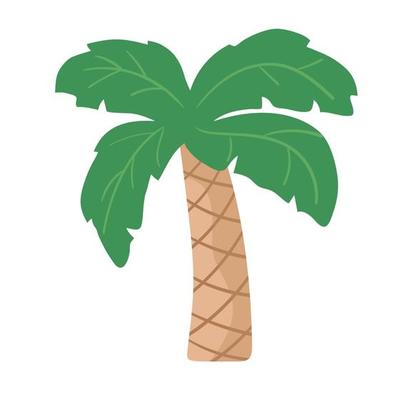 Cartoon Palm Tree. Isolated On White Background. Single Palm Clipart.  Template For Poster Or Postcard. Graphic Element For Tropical, Exotic  Illustration. Coco Palm Tree For Summertime Draw. 8068054 Vector Art At  Vecteezy