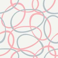 Abstract seamless background made of set of rings, vector illustration, uneven circles, clothing print background, pink gray