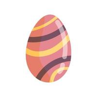 huevo de pascua rojo aislado en dibujo a mano blanco vector