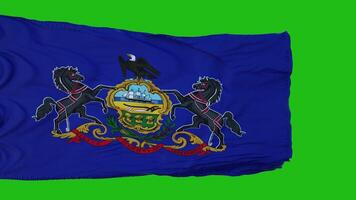 Flag of Pennsylvania on Green Screen. Perfect for your own background using green screen. 3d rendering photo