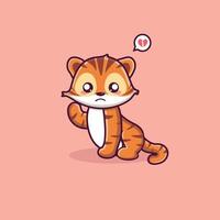 lindo tigre personaje de dibujos animados lindo animal logo vector
