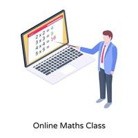 Online class vectors in an isometric icon design