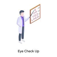 An eye checkup isometric design vector