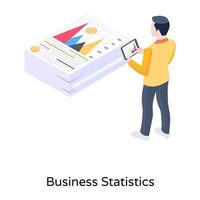 A well-designed isometric icon of business statistics vector