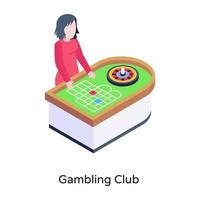 Casino table isometric illustration, edible vector