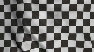 Checkered Racing flag. Racing Chequered Flag Waving in Wind. 3d rendering photo