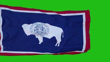 bandera de wyoming en pantalla verde. perfecto para su propio fondo con pantalla verde. representación 3d foto