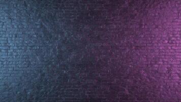 Neon light on brick wall background and texture. 3d illustration photo