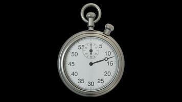 Realistic stopwatch on a black background. 3d rendering photo