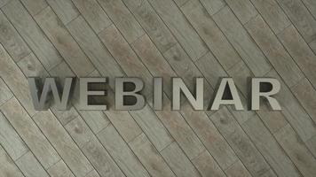 WEBINAR word written on a wooden background. 3d illustration photo