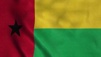 Guinea Bissau waving flag with cloth texture. 3d rendering photo