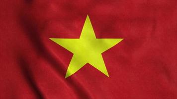 Vietnam flag waving in the wind. National flag of Vietnam. 3d illustration photo