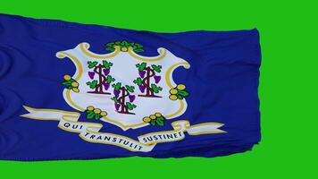 Flag of Connecticut on Green Screen. Perfect for your own background using green screen. 3d rendering photo