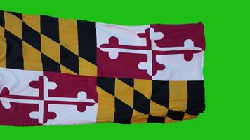 bandera de maryland en pantalla verde. perfecto para su propio fondo con pantalla verde. representación 3d foto