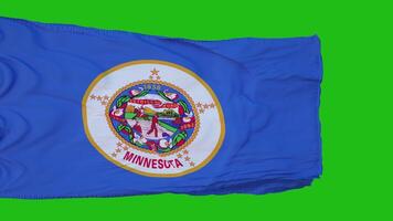 bandera de minnesota en pantalla verde. perfecto para su propio fondo con pantalla verde. representación 3d foto