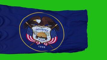 Flag of Utah on Green Screen. Perfect for your own background using green screen. 3d rendering photo