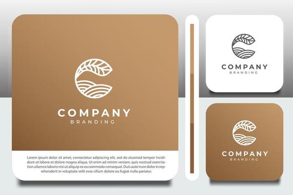 logo design template, with circle leaf icon