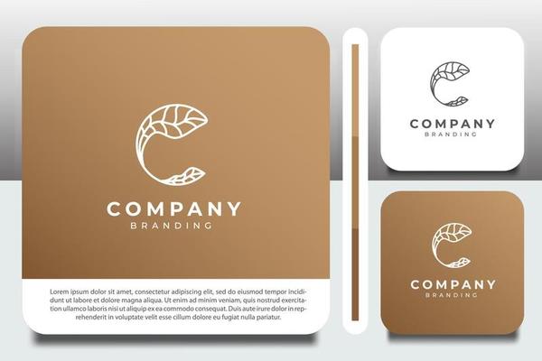 logo design template, with circle leaf icon