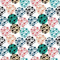 Seamless pattern of dots and circles of pastel colored on a white background. Vector illustration of a festive paper or fabric print in a polka dot style concept.