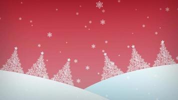 nevadas de invierno sobre un fondo rojo. feliz navidad y feliz año nuevo concepto. representación 3d