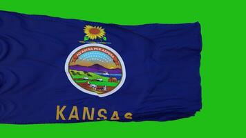 Flag of Kansas on Green Screen. Perfect for your own background using green screen. 3d rendering photo