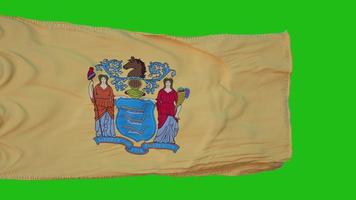 Flag of New Jersey on Green Screen. Perfect for your own background using green screen. 3d rendering photo