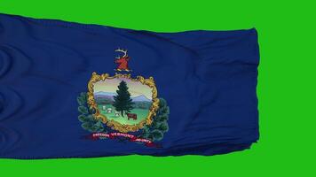 Flag of Vermont on Green Screen. Perfect for your own background using green screen. 3d rendering photo