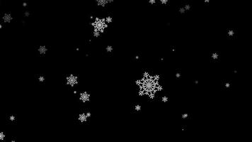 nieve cayendo con fondo de transparencia de canal alfa para animación de invierno. representación 3d