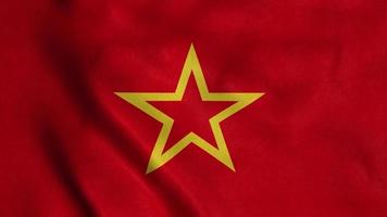 bandera soviética del ejército rojo, ondeando en el viento. ilustración 3d foto