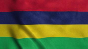 Mauritius flag waving in the wind. National flag of Mauritius. 3d illustration photo