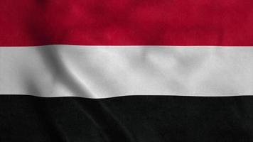 Flag of the Yemen, waving in wind. 3d illustration photo