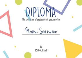 Diploma certificate concept template vector