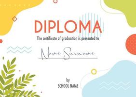 Diploma certificate concept template vector