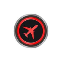 Airplane button icon logo template illustration vector