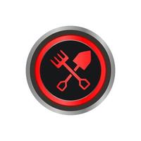 This is fork to farming button logo template illustration vector