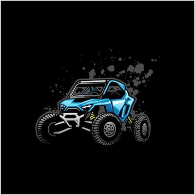 buggy UTV illustration in black background