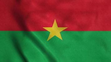 Burkina Faso flag waving in the wind. National flag of Burkina Faso. 3d illustration photo