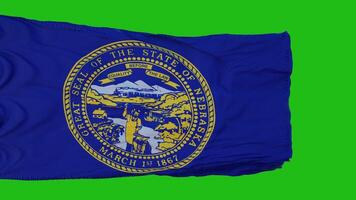 Flag of Nebraska on Green Screen. Perfect for your own background using green screen. 3d rendering photo