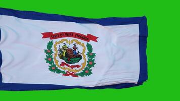 bandera de virginia occidental en pantalla verde. perfecto para su propio fondo con pantalla verde. representación 3d foto